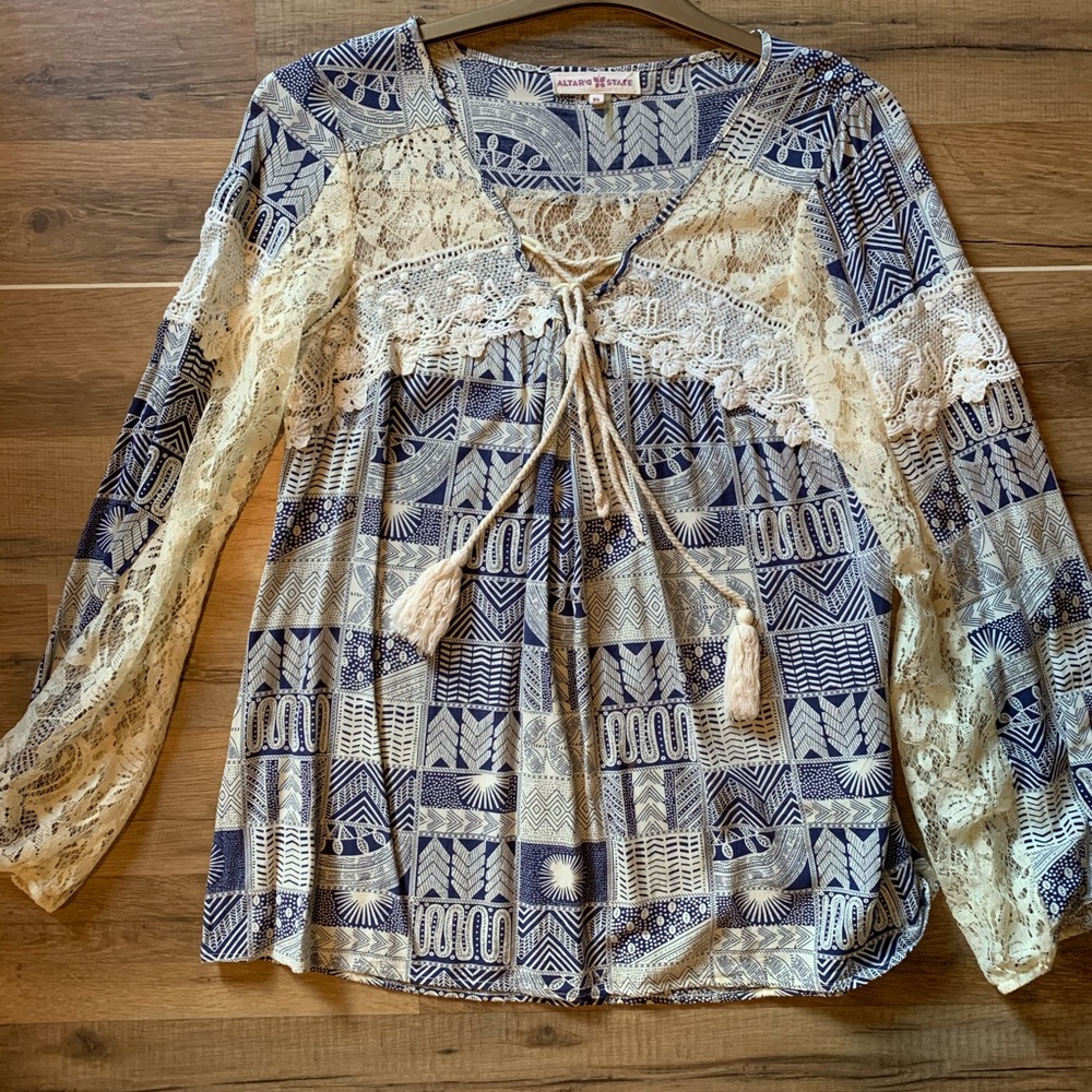 Boho long sleeved blouse